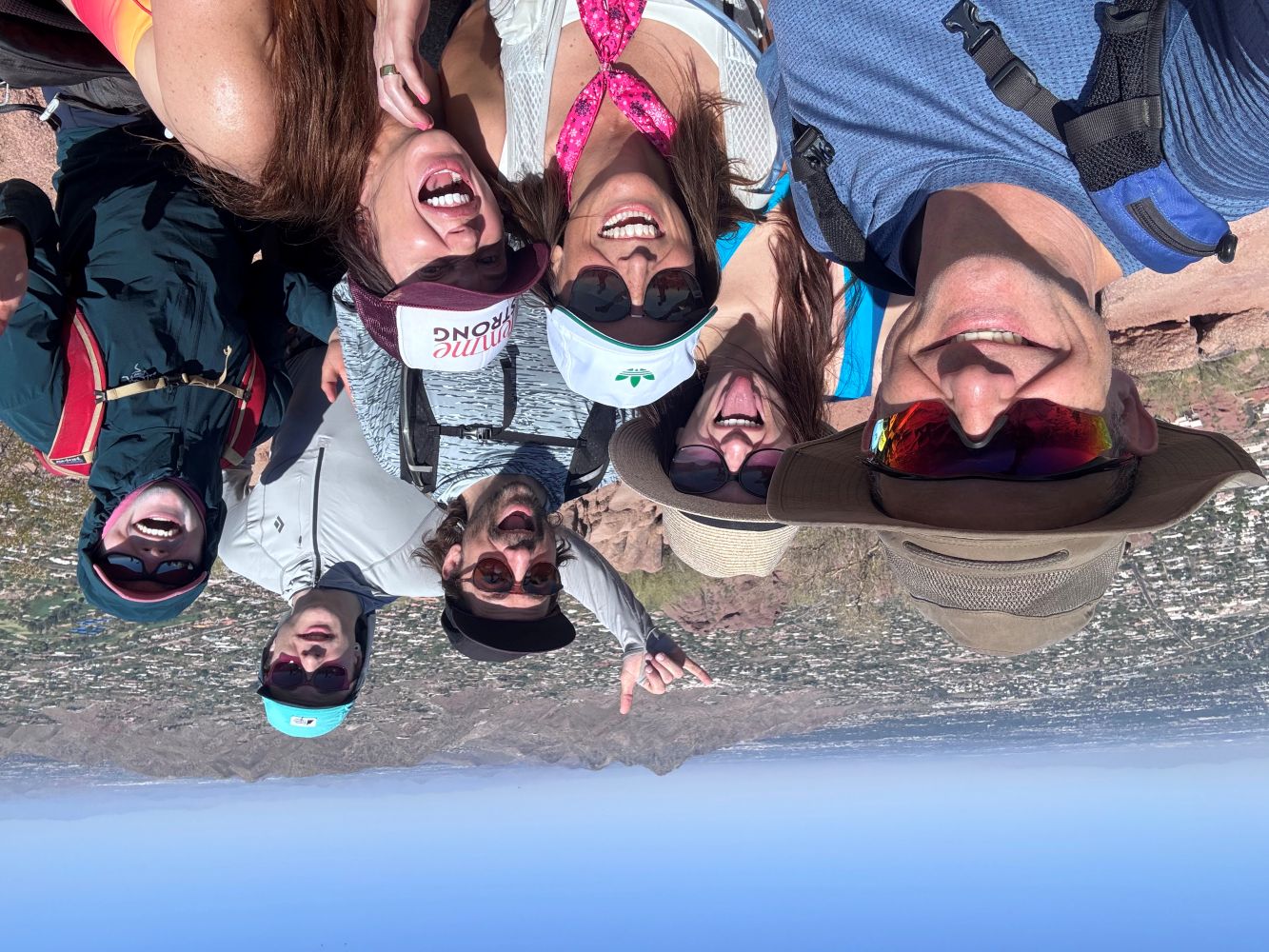 Joymakers traveling and hiking together on a Joymaker Adventure